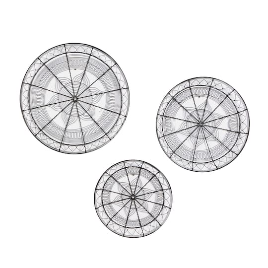 Black Eclectic Wall Décor Set 21", 18" & 15"